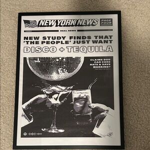 Disco + Tequila Framed Art Print